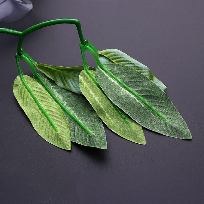 POPETPOP Reptile Hanging Plant - Terrarium Plant with Suction Cup for Bearded Dragons Lizards Geckos Snake Pets and Hermit Crab Tank Habitat Decorations