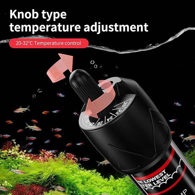 200W Aquarium Heater, Automatic Thermostat Fish Tank Heater with Suction Cup Brackets, Glass Submersible Heater with 110V US Plug for Marine Saltwater, Freshwater
