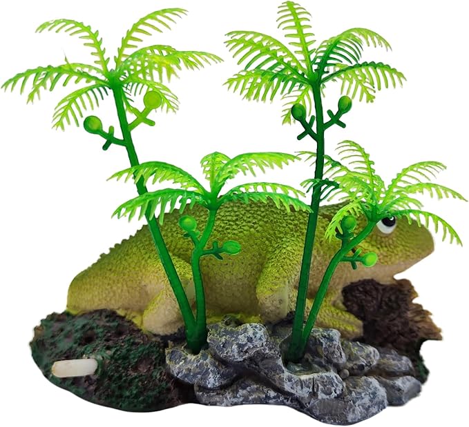 Fish Tank Bubbler Decorations Aquarium Ornament Kit with Air Stone Pump - Chameleon Resin Aquarium Decor for Fish