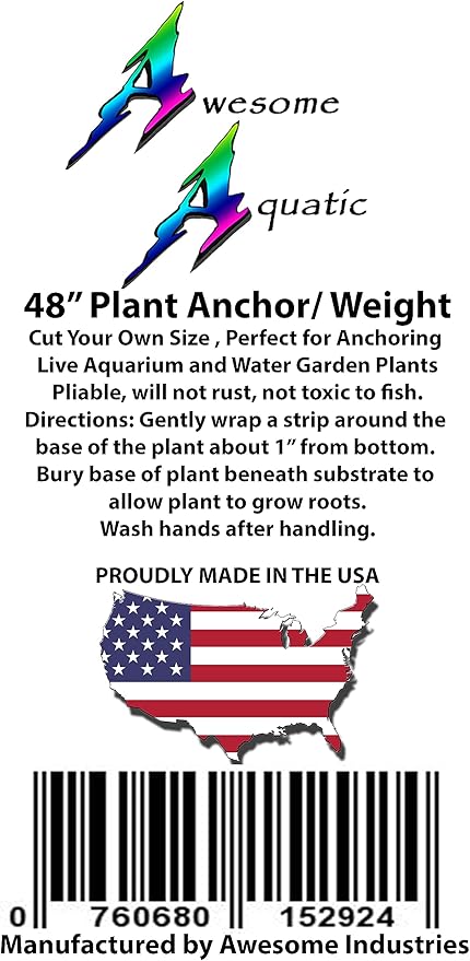 Awesome Aquatic Plant Anchors/Weights 48" Strip Cut Your Own Size Lead Ribbon or Rod Live Plants Weight Anchor