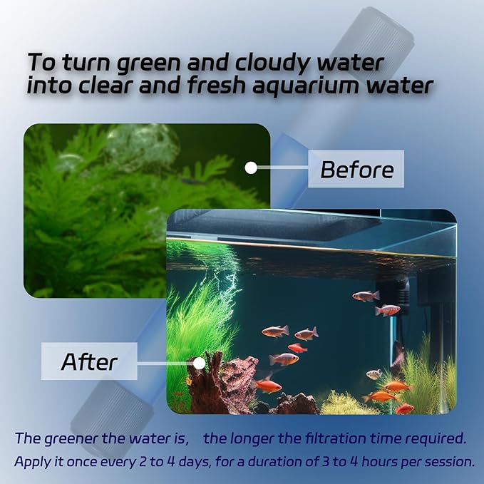 5W Timer UV Aquarium Clean Light Algae Removal Fish Tank LED Light Green Clean Waterproof for Pond Tank