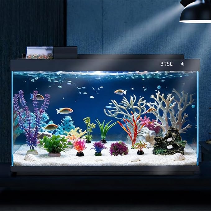 Fish Tank Artificial Plastic Plants Decorations Goldfish Betta Cave Rock Hideout Fish Bowl Ornaments Plants Colorful Vivid Aquarium Small Large Artificial Plants Seaweed Sets Aquarium Decor
