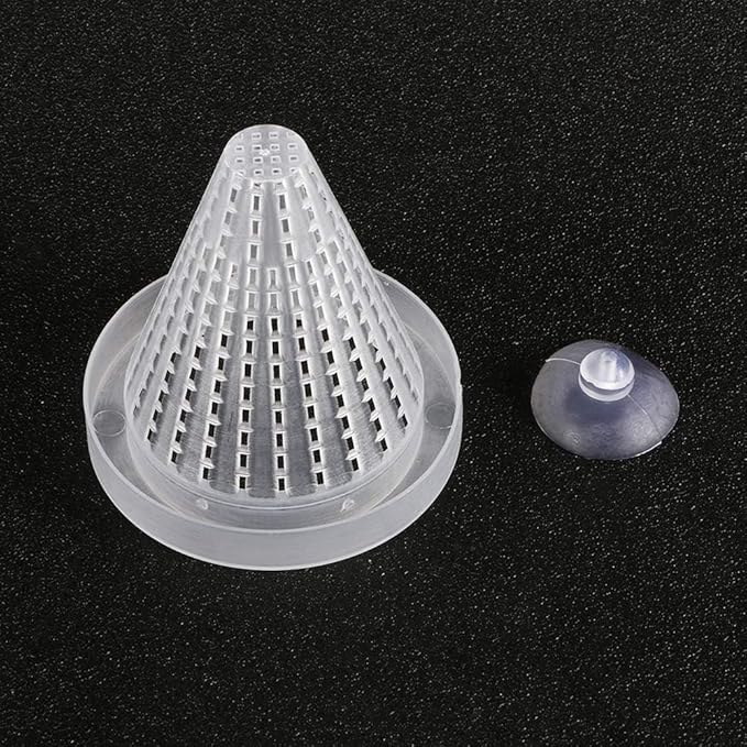 Leadigol 4PCS Aquarium Fish Food Basket Cone Feeder,Feeding Cone Cup Plant Cup Plastic Fish Feeder with Sucker for Aquarium
