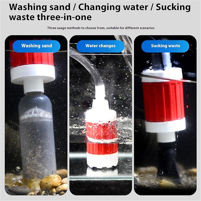 Water Change Aquarium Gravels Systems for Sand Maintenance and Water Circulations Control Multifunctional Aquarium Press Type Waste Suction