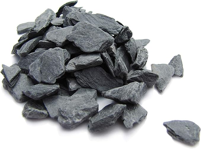 Natural Slate Stone - 1/4 to 1/2 inch Slate Gravel for Aquascaping Aquariums, Miniature or Fairy Garden, Aquarium, Model Railroad & Wargaming (1)