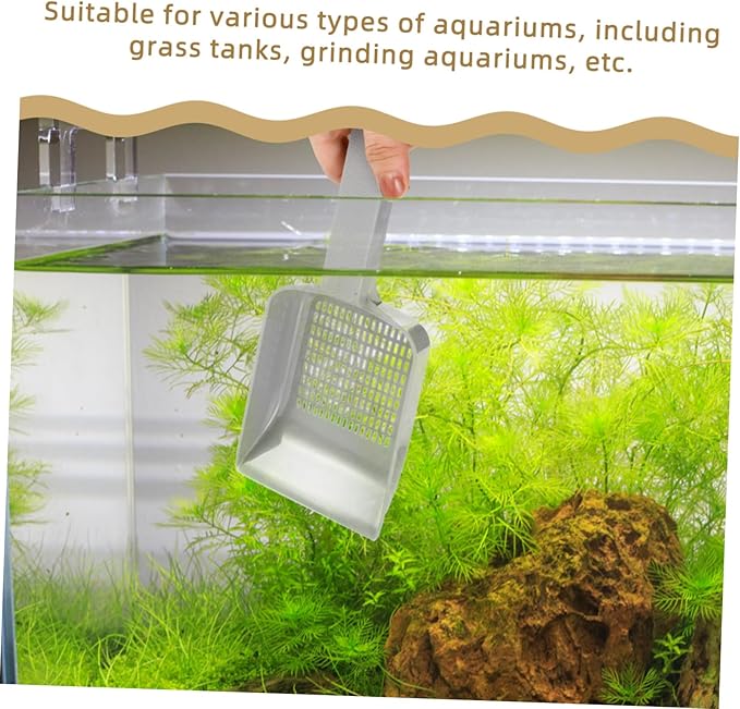 Yardwe 3pcs Fish Tank Cleaning Shovel with Long Handle Plastic Scooper for Aquarium