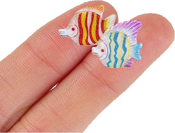 9 Pcs Miniature Flat Fish Aquarium Decor - Vibrant Handmade Underwater Simulation Models for Fish Tank Landscape, Creative Ocean Theme Ornaments, DIY Marine World Hanging Accessories & Desktop Display