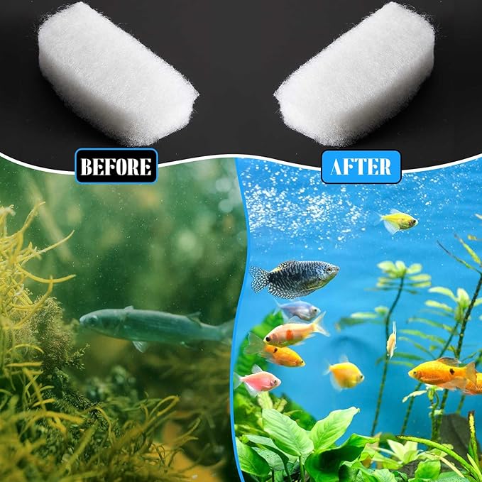 Pushglossy 12 Pcs Water Polishing Pads Compatible with Fluval 106/107/206/207 Filter Media Value Pack Clear Quick Replacement Aquarium Filter Media Compatible with Fluval Canister