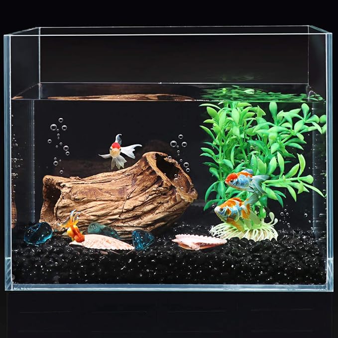 POPETPOP 4.4lbs Aquarium Gravel 1/10' Polished Fish Tank Gravel Black Aquarium Rocks Fish Tank Rocks Bulk Decor Landscaping Terrarium Supplies Vase Filler