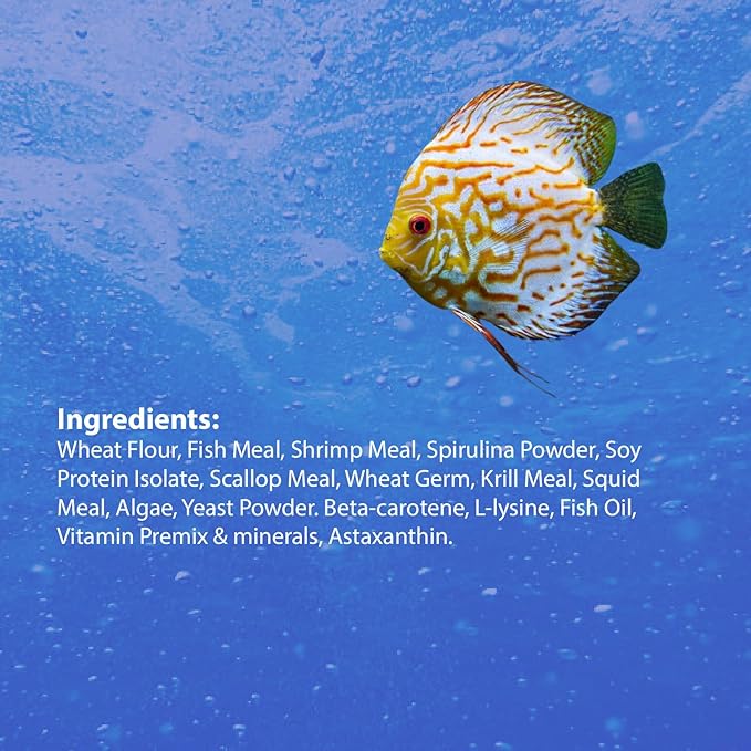 Discus Fish Bits Food (1.5 Oz), Balanced Diet, Support Health, Floating Fish Food, Discus Fish Food, Bits for Discus, Discus & Tropical Fish