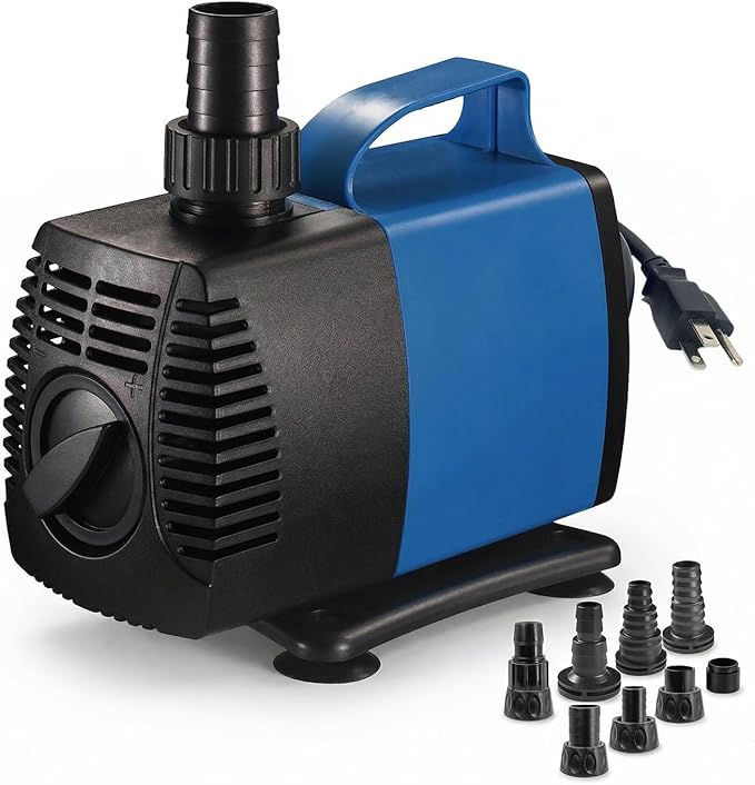 Aqua Dream 977 GPH Amphibious Water Pump - 85W Submersible or Inline External Pump with Corrosion Resistant Ceramic Shaft, 11.8ft Max Lift for Aquariums, Ponds, and Hydroponics - 5 Pcs