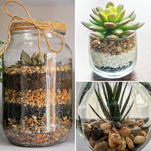 40LB Decorative River Rocks Gravel - 2/5" Mixed Color Gravel for Vase Filling, Flower Pot Paving. Gravel for Garden Decoration,Landscaping,Aquarium Aquascape Gravel, Fish Tanks Gravel(8-12MM)