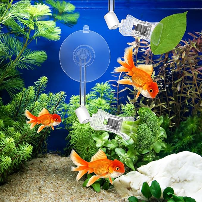 Garneck 3 Pcs Aquarium Suction Cup Clips 4.5 Inch Fish Tank Veggie Clips Adjustable Angle Suction Cups for Holding Filters Lights Accessories