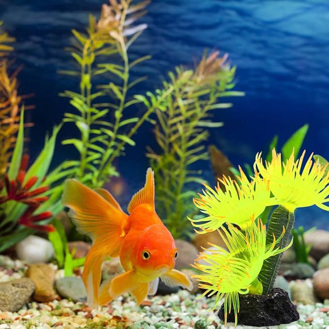 POPETPOP Artificial Coral Ornament for Aquarium Fish Tank Decor Simulated Resin Coral Safe Non-Toxic Aquarium Accessory 3.15X1.97X3.15 Inches