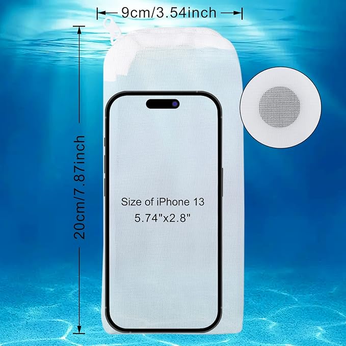 Segarty Filter Bag, 10 Pack 0.5mm Fine Mesh 7.7 x 3 Inch Reusable White Nylon Aquarium Media Net Bags with Plastic Zipper for Ceramic Rings, Bio Balls, Activated Carbon, Charcoal, Fish Tank