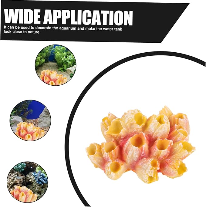 Aquarium Coral Reef Decoration Artificial Resin Coral for Tank Lightweight and Compact for Aquatic Environments and Home Decor Anemone Style