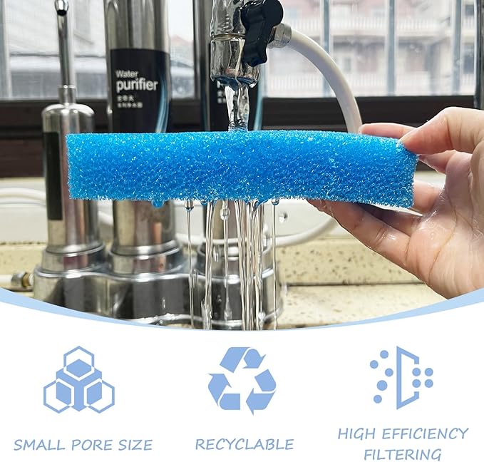 SHIGATSU 4 Set Three-Stage Filters Replacement Media Kit for Seachem Tidal 55 Filter, Replacement Aquarium Filter Sponge and Activated Carbon Pad for Fish Tank Filter