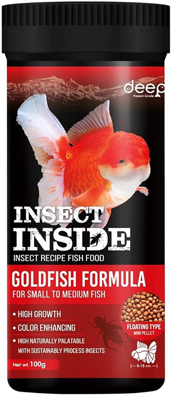 A.D.P. Deep Growth Fast & Jelly Enhancer 100 g. Goldfish Food Mini Floating Pellet 1.5 mm, High Protein 45% Build Big Body & Color Enhancing Aquarium Baby Newborn Fry Tropical Fish Food