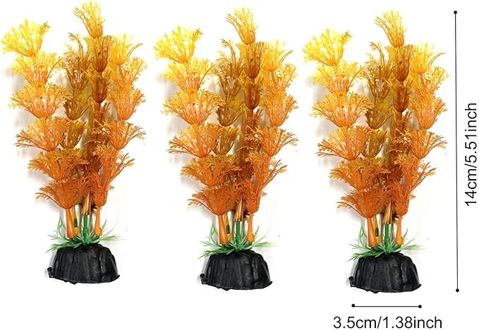 25 Pack Aquarium Plants, Fish Tank Decoration Colorful Artificial Fish Tank Decorations for Household and Office Aquarium Simulation, Small to Large and Tall
