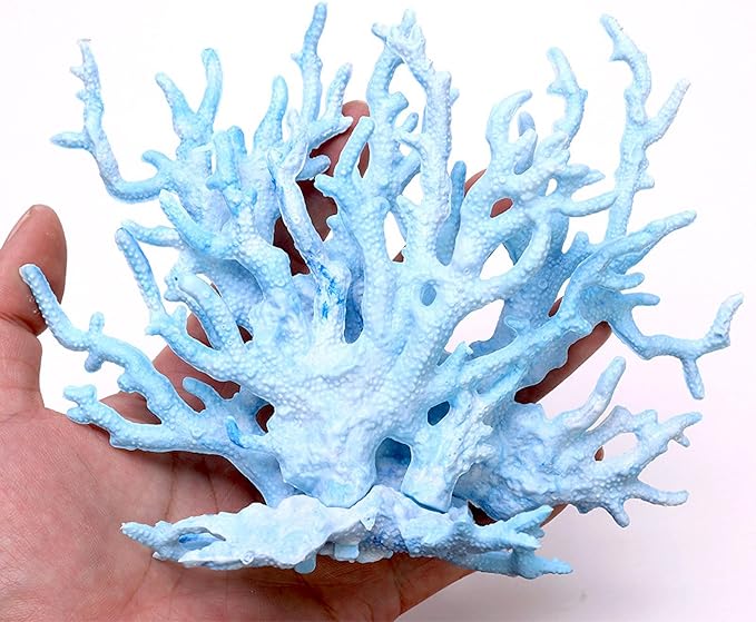 Besimple Artificial Aquarium Coral Ornament Plastic Fish Tank Plants Decoration for Aquarium Landscape (6.7”x5.5”x1.6”)