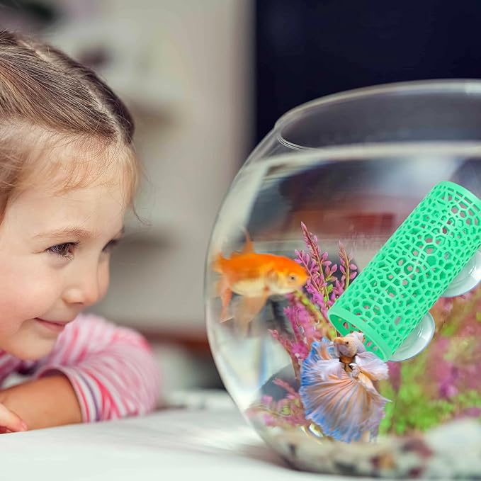 Abizoo Betta Fish Tunnel Hideout for Aquarium Decoration Hollow Coral Design Smooth Finish, Fish Tank Accessories Habitat Cave for Betta Shrimp Guppies Neon Tetras Zebra Danios Small Fishes,Mint Green