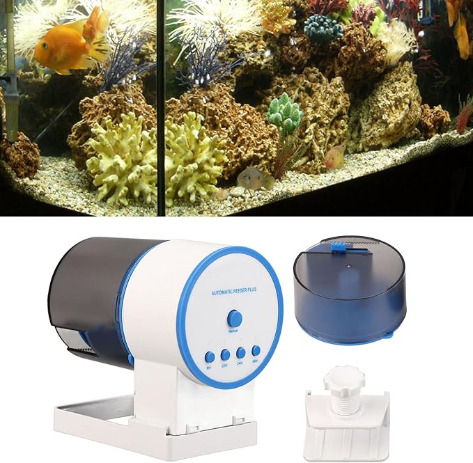 Automatic Fish Feeder for Aquarium, Auto Fish Food Dispenser with Timer, Battery Powered Food Feeding Timer for Small Turtle Fish Feeder Timer