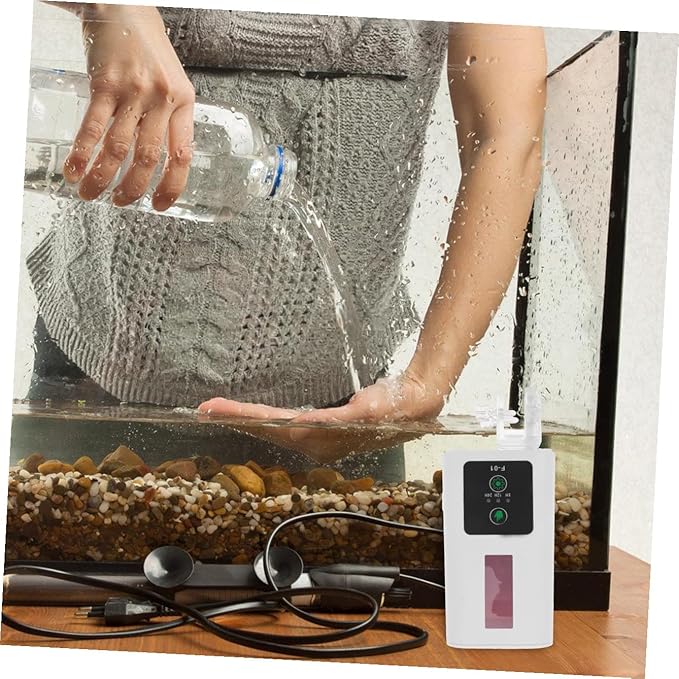 LALAFINA Automatic Fish Feeder and Turtle Feeder with Timer for Small Aquariums, Portable Aquarium Food Dispenser for Home Fish Tanks, Convenient Automatic Feeding Machine for Vacation Use