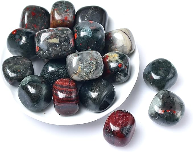 Natural Crystal Gravel Specimen Square Polished Aquarium Fish Tank Home Decoration,African Blood Stone,100g