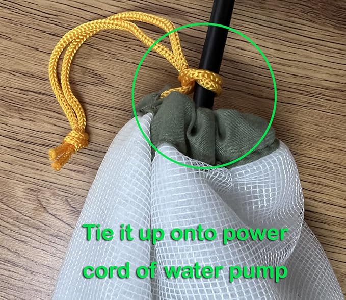 Pump Filter Bag Large, Mesh Barrier Bag 12 inch x 10 inch for Submersible Water Pumps under 1000GPH