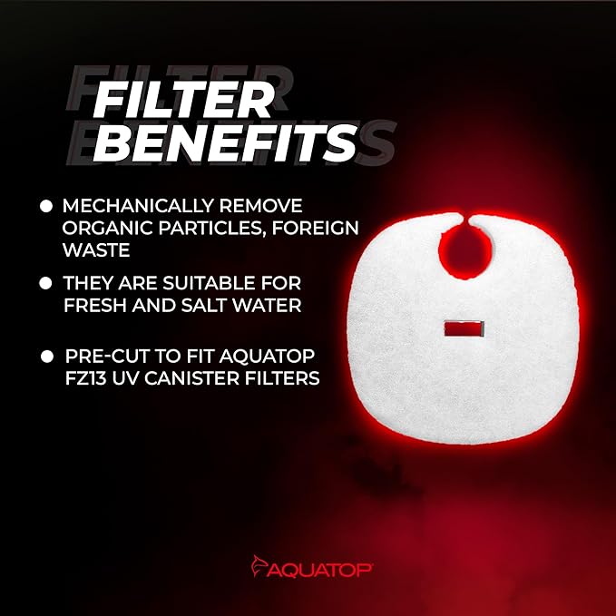 Aquatop Replacement White Filter Pads – Compatible with Forza FZ13 Canister Filters – Aquarium Filter Refills – Maintains Crystal Clear Water