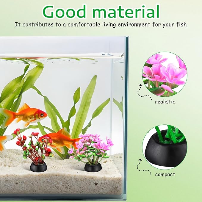 Gadpiparty 20pcs Mini Aquarium Plants, Fake Aquarium Plants, for Fish Tank Adornment, for Home Office