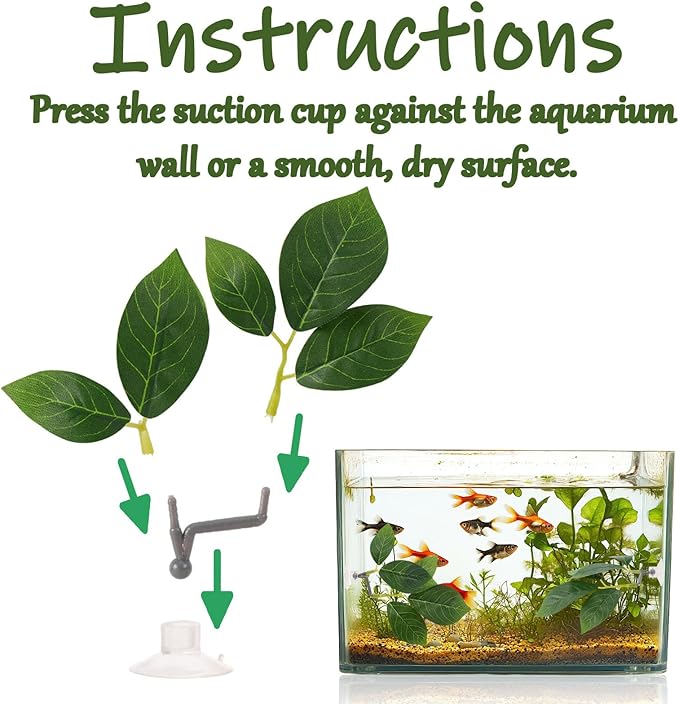 6 Pcs Betta Leaf Hammock with Suction Cups, Realistic Plastic Leaf Fish Tank Decor Aquarium Plants Beta Resting Spot Accessories Decorations for Betta Fish Resting Bed Spawning Ground