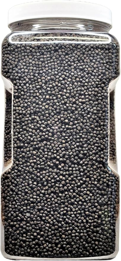 3mm Sinking Blackworm Pellets with Color Enhancers & Vitamins for Shrimp, Snails, Crayfish, Catfish, All Bottom Fish, All Tropical & Pond Fish…5-lb 6oz Lg Jar