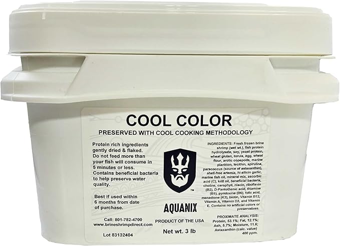 Cool Color Enhancing Tropical Fish Flake with Brine Shrimp, 3 lb