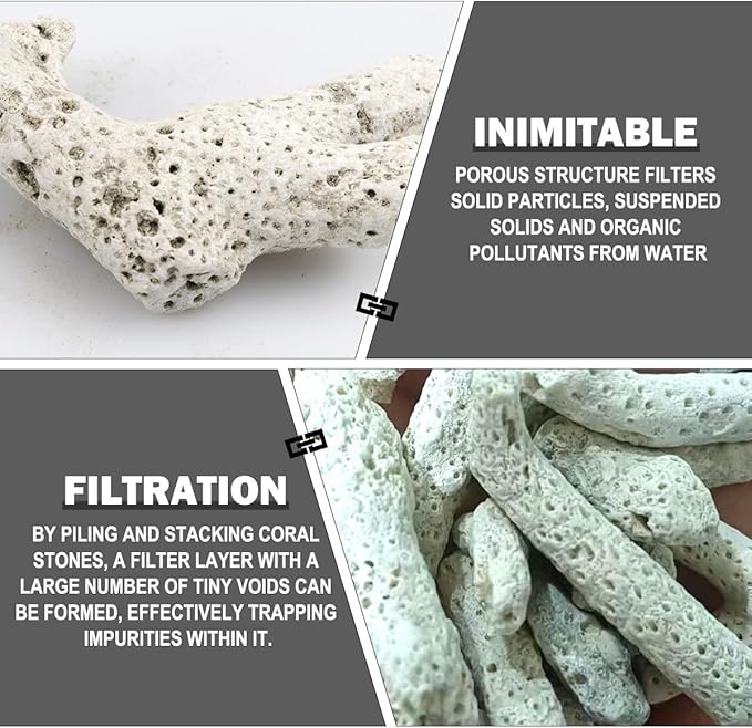 500g Coral Stone Fish Tank Filter Material Fish Tank Filter Media Decoration for Fresh Water