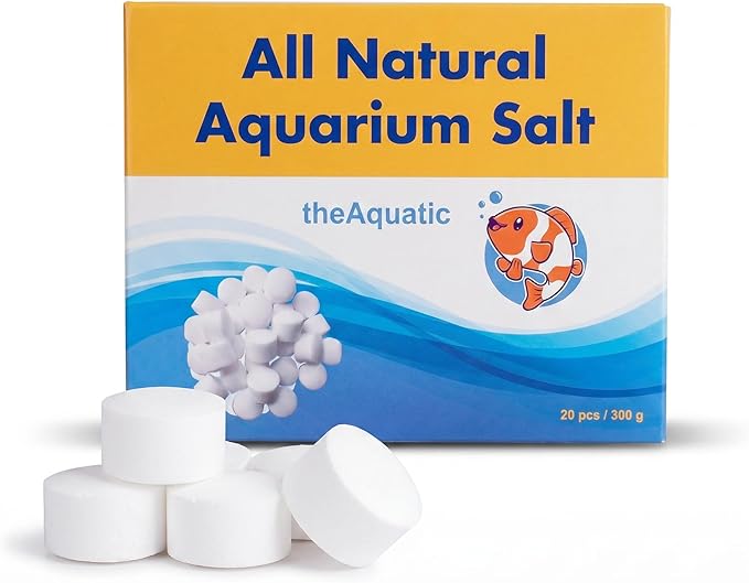 Premium Aquarium Salt, Aquarium Salt Freshwater Tablets for Aquarium Water Treatments Essential Supplies (20 Tablets)