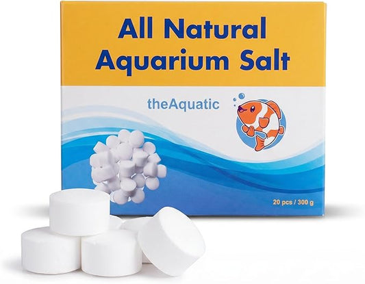 Premium Aquarium Salt, Aquarium Salt Freshwater Tablets for Aquarium Water Treatments Essential Supplies (20 Tablets)