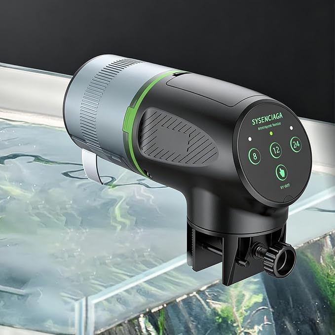 Automatic Fish Feeder for Aquarium - 200ml 360 Degree Rotation, Food Dispenser with Timer, Digital Smart Feeder | Programmable Vacation Feeding for Pond Betta Vacation Feeding Guppy Holiday