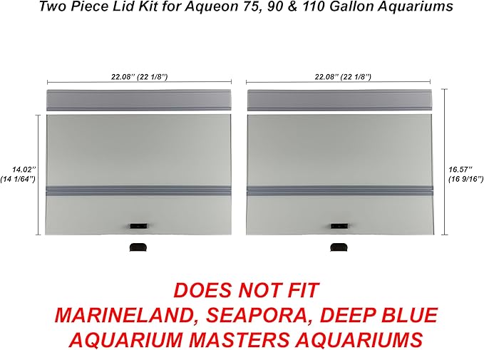 H2Pro Glass Canopy Aquarium Lid for Fresh & Saltwater Fish Tanks (A48GT for Aqueon 75/90 / 110 Gallon Aquariums)