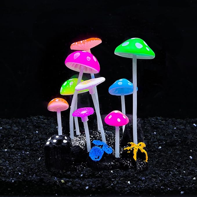 Dynamic Glow in the Dark Aquarium Decorations: Unleashing Visual Effects with Soft Silica Gel, Changing Lights, and Colorful Glowing Coral Ornaments for Enchanting Fish Tank Decor