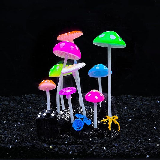 Dynamic Glow in the Dark Aquarium Decorations: Unleashing Visual Effects with Soft Silica Gel, Changing Lights, and Colorful Glowing Coral Ornaments for Enchanting Fish Tank Decor