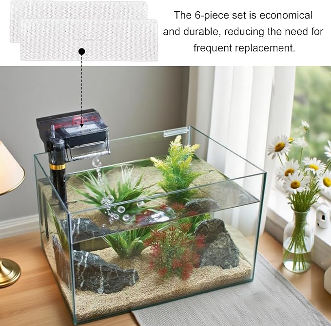 Bio-Screen for Fluval C3 Power Filter, 6-Pack Aquarium Filter Media, Bio Stratum Replacement Parts Aquaclear Canister Aquarium Fish Tank Biological Filter Media