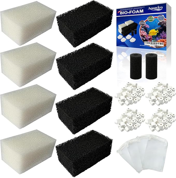 4-Pack Upgraded Filter Maintenance Kit, Compatible with AquaClear 30/150 (30-Gallon) Power Filter, Replacement Media Set Including Carbon, Ammonia Remover & Zeolite for Crystal Clear Aquarium Water