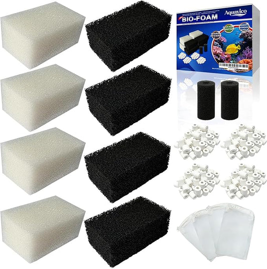 4-Pack Upgraded Filter Maintenance Kit, Compatible with AquaClear 30/150 (30-Gallon) Power Filter, Replacement Media Set Including Carbon, Ammonia Remover & Zeolite for Crystal Clear Aquarium Water