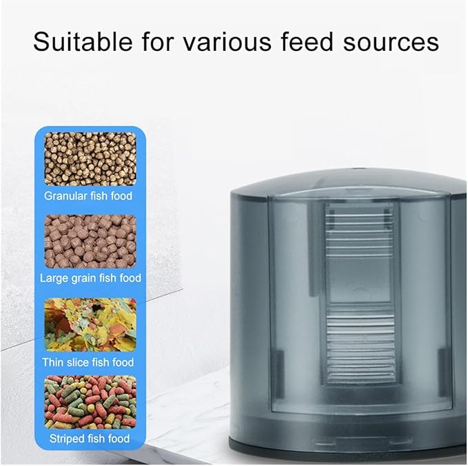 Automatic Aquarium Feeder Intellint Timing Feeder Fish Tank Gold Fish Feeder Lar Capacity Smart LCD Display Dispenser(750i)