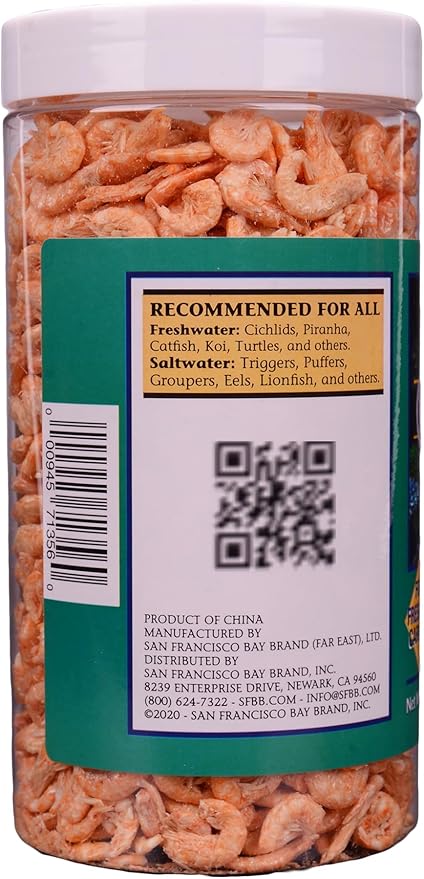 San Francisco Bay Brand Freeze Dried Krill Fish Food - All-Natural, Sustainably Harvested, High Protein Dried Shrimp for Freshwater and Saltwater Carnivores, Koi, Cichlids, Turtles - 5.08 oz (144g)