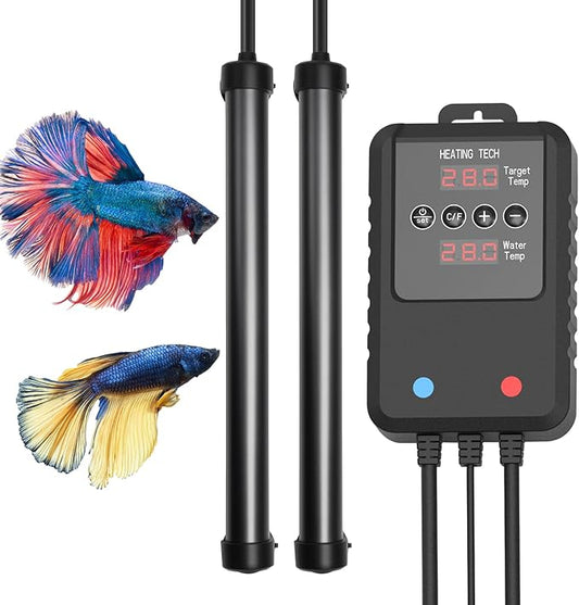 Aquarium Heater 300W for 40–75 Gallon Tanks, Submersible Fish Tank Heater with External Digital Temperature Controller, Fast Heating, Overheat & Dry-Run Protection