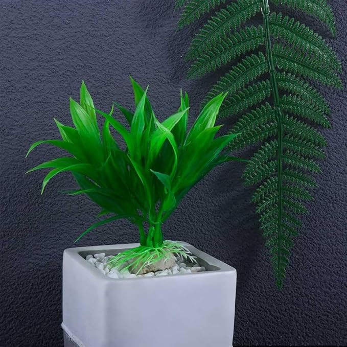 Kopida Artificial Aquarium Plants Plastic Water Grass, Small Size 5 inch Fake Plants Fish Tank Decorations Home Decor Aquarium Accessories