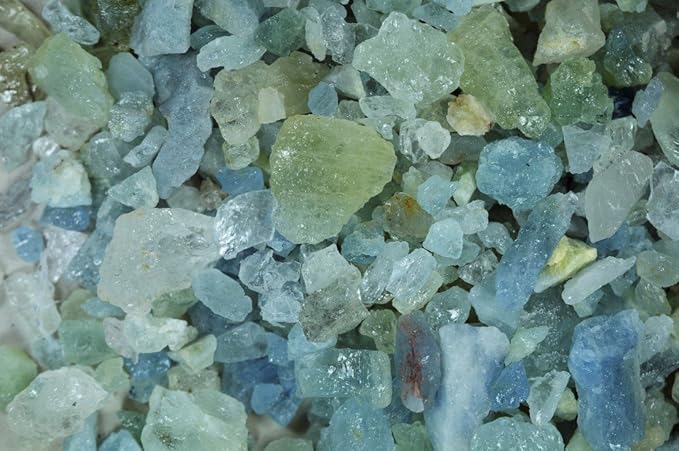 Fantasia Materials: 1 lb Aquamarine Rough Stones from Brazil