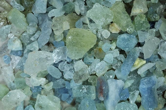 Fantasia Materials: 1 lb Aquamarine Rough Stones from Brazil